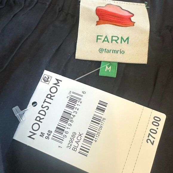 Farm Rio Embroidered Ruffle Maxi Skirt Tiered Cotton Black White Size Medium NWT - Picture 13 of 13